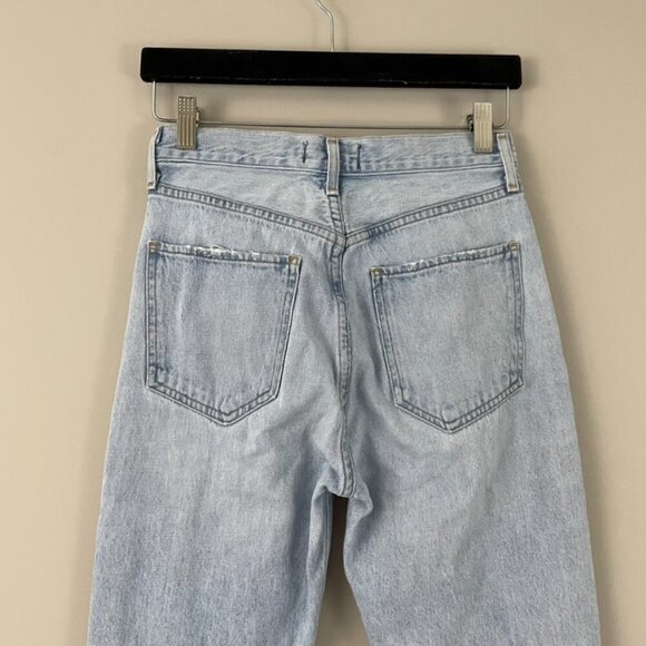AGOLDE Riley High Rise Distressed Straight Leg Crop Jeans Size 24 - Picture 7 of 7